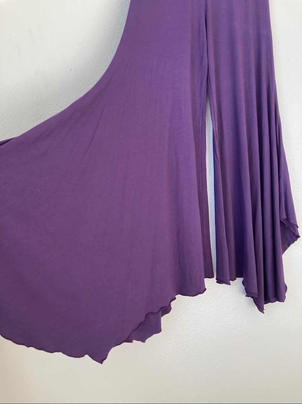 Om Gaia Tree Flow Pants foldover Flare Hem Festival Dance Flowy Wide leg sz M - Picture 6 of 15